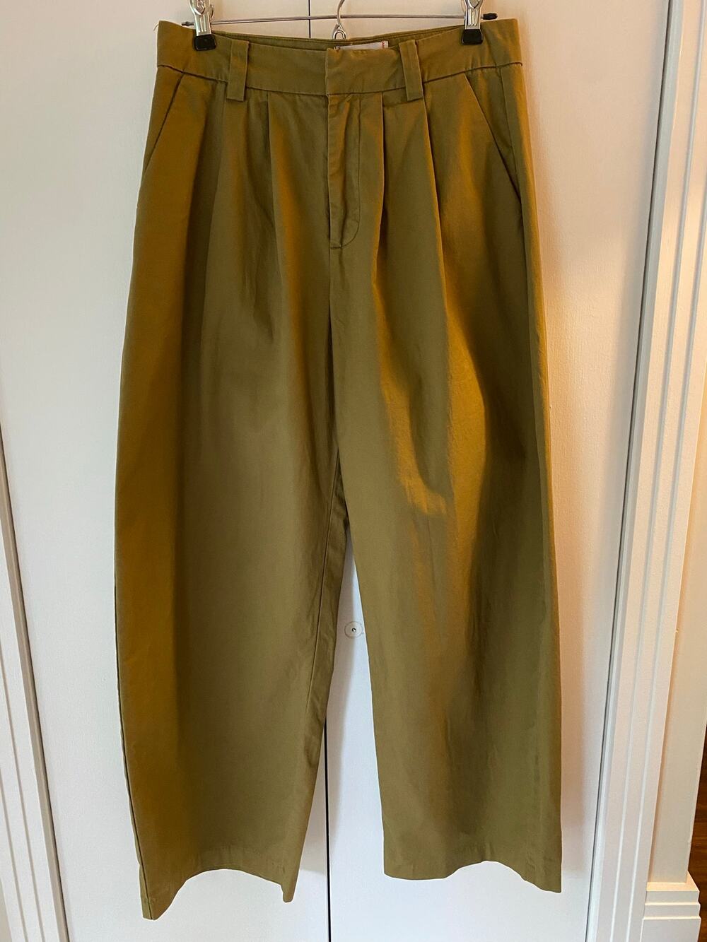 Urban Outfitters BDG Army Green High Waisted Pleated Wide Leg Pants 2